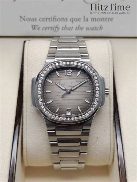 patek philippe nautilus womens 7018 1a 011|Patek Philippe Nautilus full diamond.